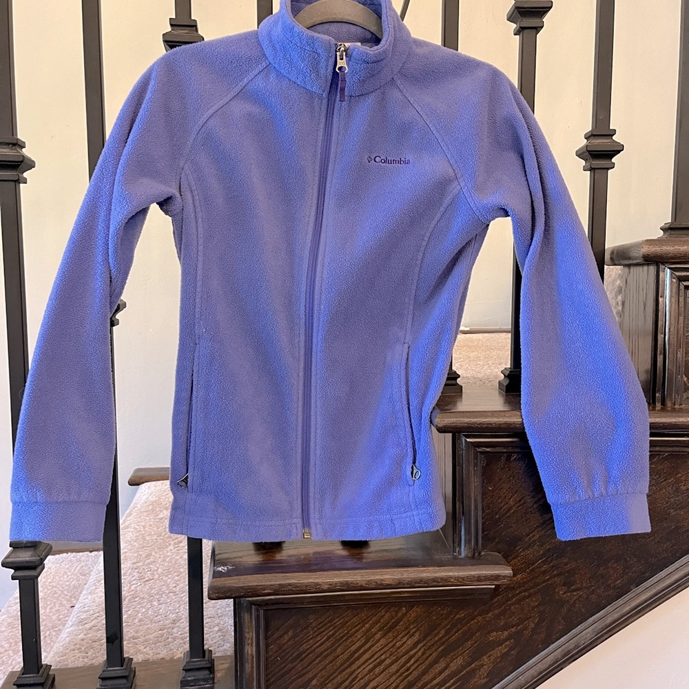 Kids Columbia purple full sip jacket size L